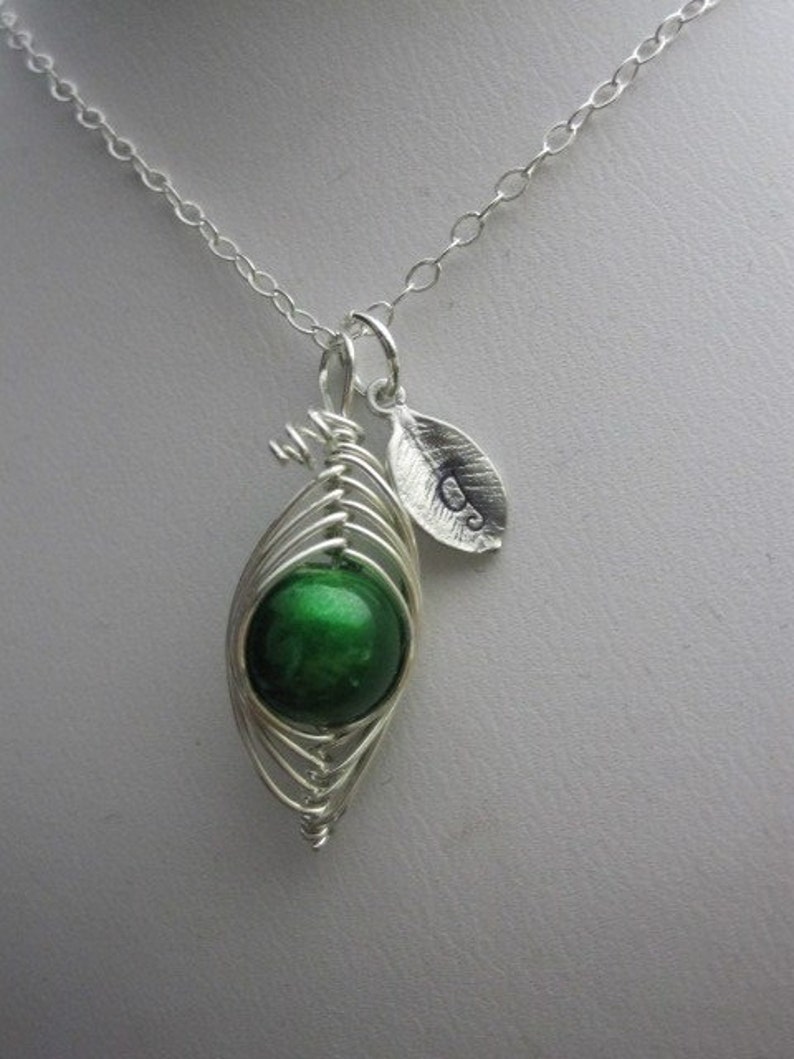 Sweet Pea in a Pod Necklace You Pick Your Color image 3