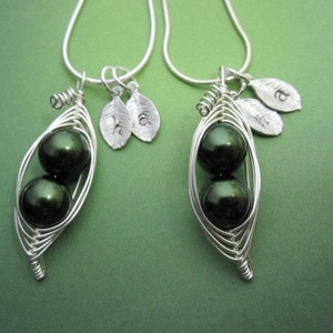 Like Peas in a Pod Necklaces x2 2, 3, or 4 peas pick your color image 1