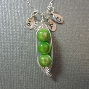 Sweet Peas in a Pod Necklace 2, 3, or 4 peas pick your color image 2