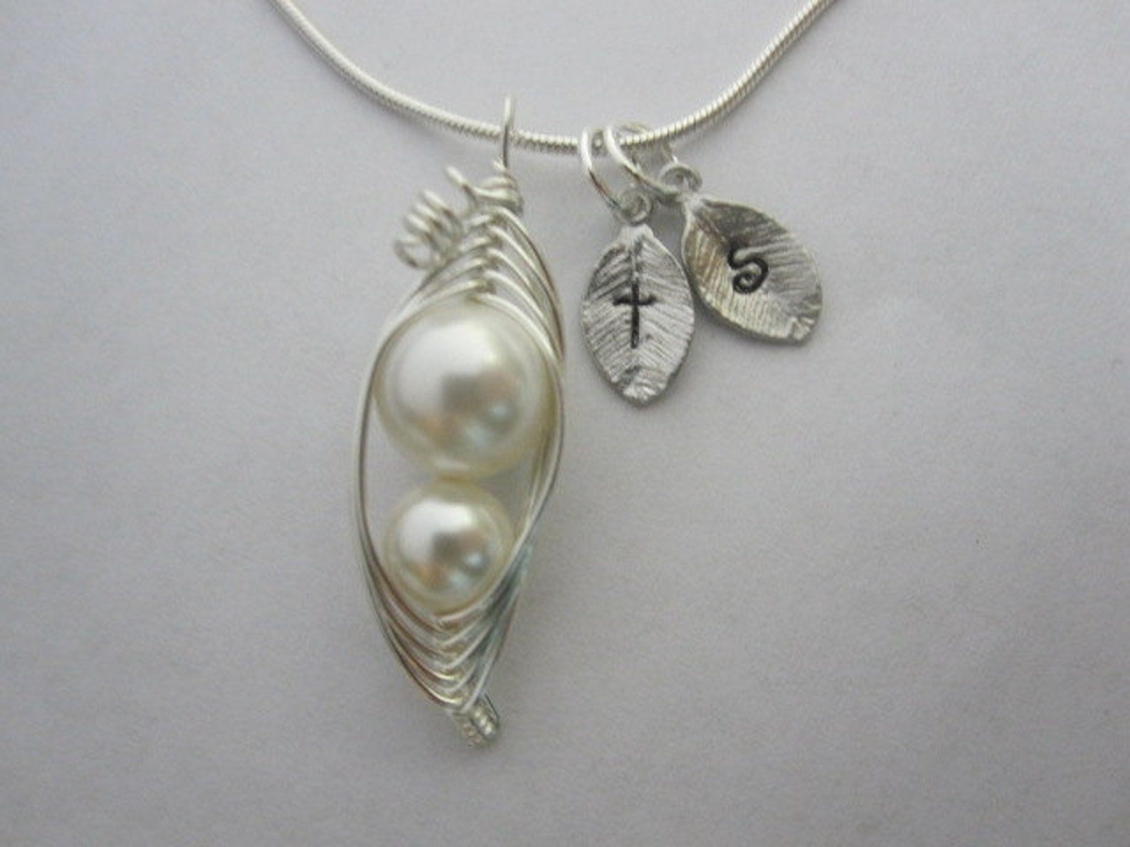 Mother and Child Sweet Peas in a Pod Necklace pick Your Etsy