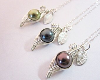 Sweet Pea in a Pod Necklace (You Pick Your Color)