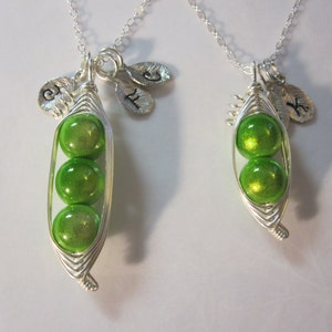 Sweet Peas in a Pod Necklace 2, 3, or 4 peas pick your color image 3