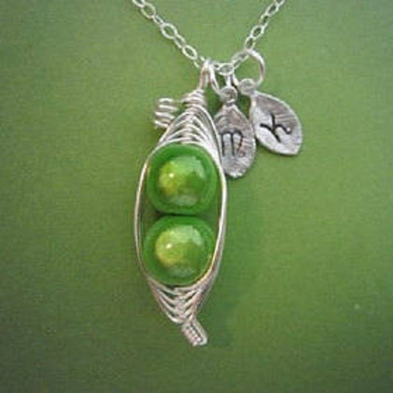 Birthstone Sweet Peas in a Pod Necklace 2 or 3 Peas Pick Etsy