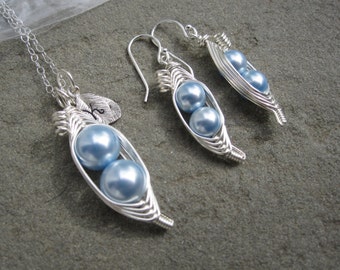 Sweet Pea Pod Jewelry Set