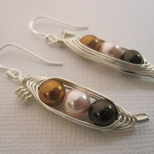 Sweet Peas in the Pod Earrings You pick your color image 3