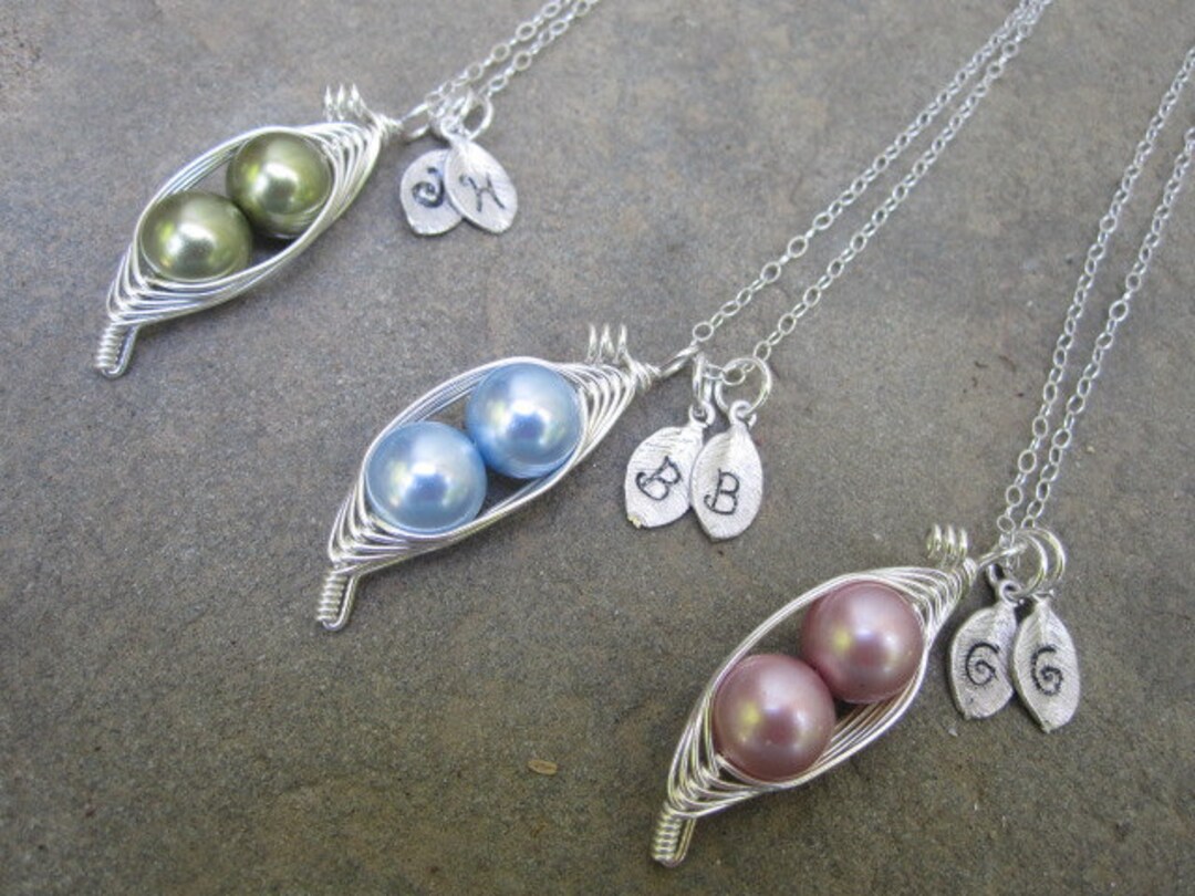 Mom's Sweet Peas in a Pod Necklace 2 3 or 4 Peas Pick Etsy
