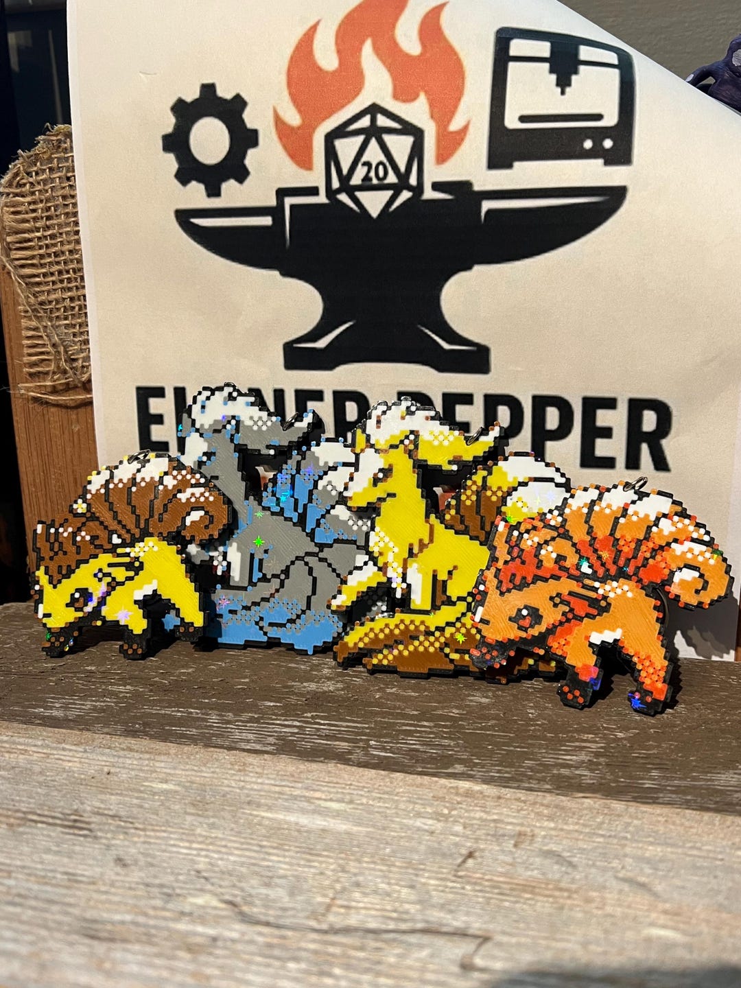 Pixel Art Pokémon Keychain Vulpix and Ninetails - Etsy