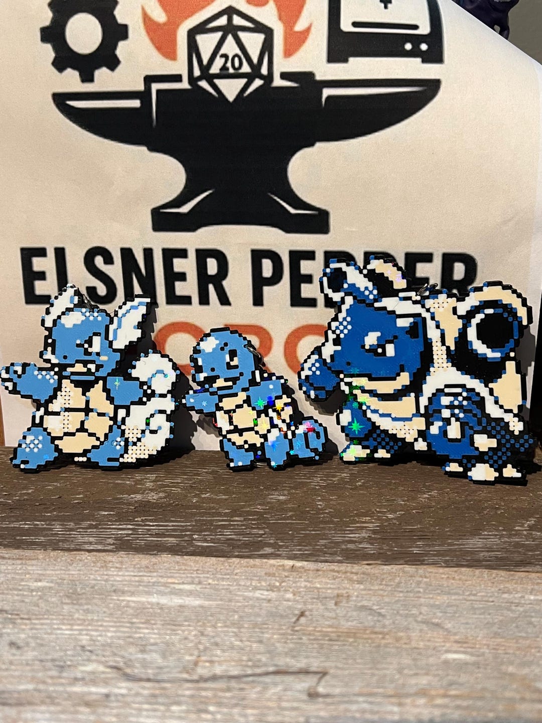 3d-printed Retro Pixel Squirtle Evolution Line Keychains - Etsy