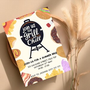BBQ Backyard Invite, Outdoor Party Invitation, Summer BBQ Party, Backyard Bash Invite, Barbecue Party Card