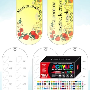 GuangNa 168 Color Chart - Blank Digital PDF Format - Acrylic Marker Pens - Mystery Coloring