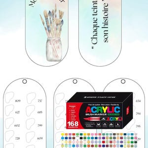 GuangNa 168 Color Chart - Blank Digital PDF Format - Acrylic Marker Pens - Mystery Coloring