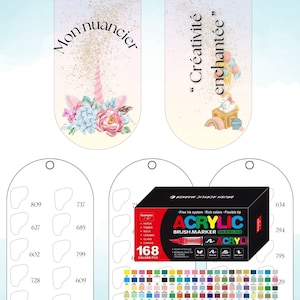 GuangNa 168 Color Chart - Blank Digital PDF Format - Acrylic Marker Pens - Mystery Coloring
