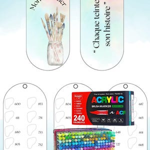 GuangNa 240 Color Chart - Blank Digital PDF Format - Acrylic Marker Pens - Mystery Coloring