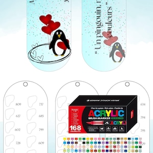 GuangNa 168 Color Chart - Blank Digital PDF Format - Acrylic Marker Pens - Mystery Coloring