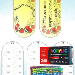 GuangNa 240 Color Chart - Blank Digital PDF Format - Brush Acrylic Marker Pens - Mystery Coloring