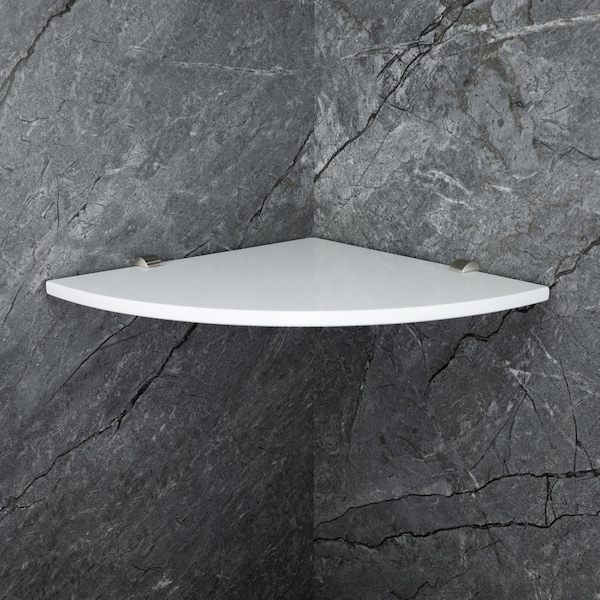 Mirror Polished Acrylic Stone Corner Shelf: Floating Bathroom & Outdoor Decor