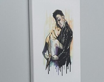 Original Art Canvas Print Inspired by 'Buffy the Vampire Slayer' (Buffy & Angel)