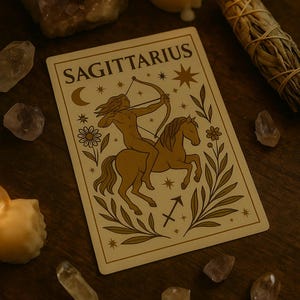 Sagittarius • Zodiac Print • Celestial Archer • Boho Wall Art • Fire Sign Decor • Haus of Edith • Instant Download