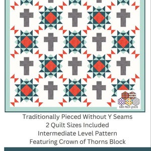 Rugged Cross Quilt Pattern (#128) by Easy Piecy Quilts.