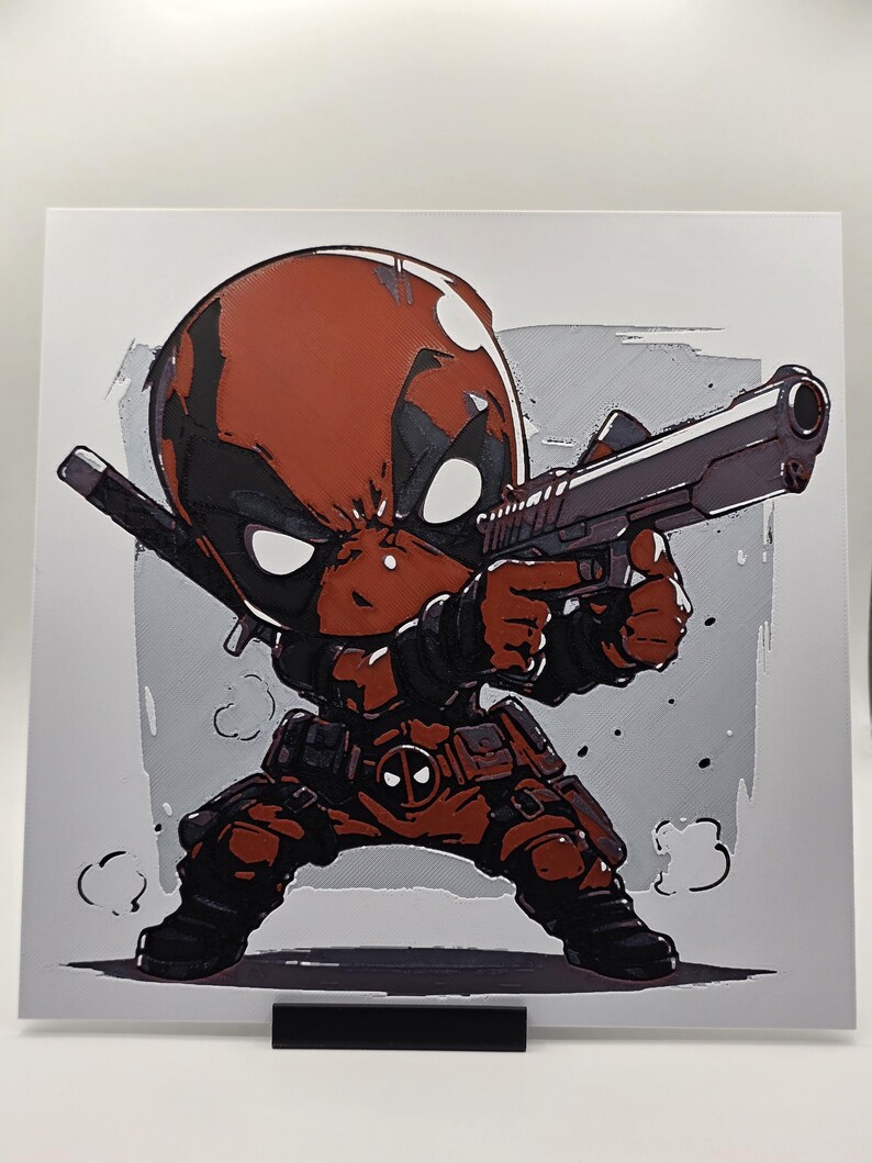 Deadpool 3d Printed Wall Art Marvel, Avengers, Hueforge, Mural ...