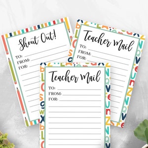 Courrier imprimable pour l'enseignant, Notes colorées de l'enseignant, Cartes de récompenses scolaires, Cartes de vœux, Fournitures pour la rentrée scolaire, Cartes positives de l'enseignant