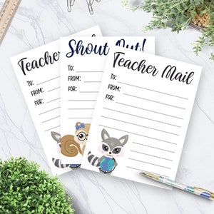 Notes imprimables pour enseignants sur les animaux de la forêt : cartes de vœux positives pour la classe et ressources pour la rentrée