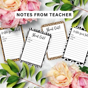 Cartes imprimables de remerciement pour les enseignants, notes de renforcement positives, cartes de remerciements et de remerciements pour les étudiants, fournitures pour la rentrée