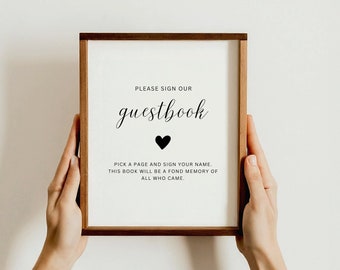 Baby Shower Guestbook Sign, Editable Please Sign Our Guestbook Template, Guestbook Table Decor, Minimal Table Sign, Gender Neutral, MIN24