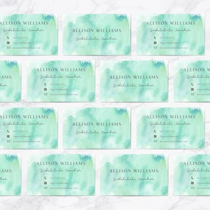 Watercolor Business Cards, Personalized Business Cards, Interior Design, Event Planner, Substitute Teacher, Photographer, Free Shipping