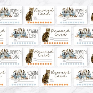 Cartes imprimables de récompense de salle de classe, lot de 2 cartes d'encouragement sur le thème des chats, ressources pour la rentrée scolaire, incitation au comportement à l'école à la maison