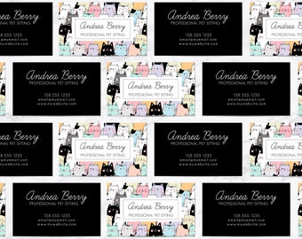 Pet Sitting Business Cards, Pet Boarding Business Cards, Animal Grooming, Dog Walker, Obedience Trainer, Custom Business Card, FREE Ship