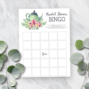 Juego de bingo para despedida de soltera, fiesta de té para despedida de soltera, despedida de soltera, acuarela floral, imprimible n.º 1018