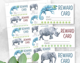 Printable Animal Classroom Reward Punch Cards, Set of 3 Positive Class Reward Incentive Cards, Classroom Resources, Back to School