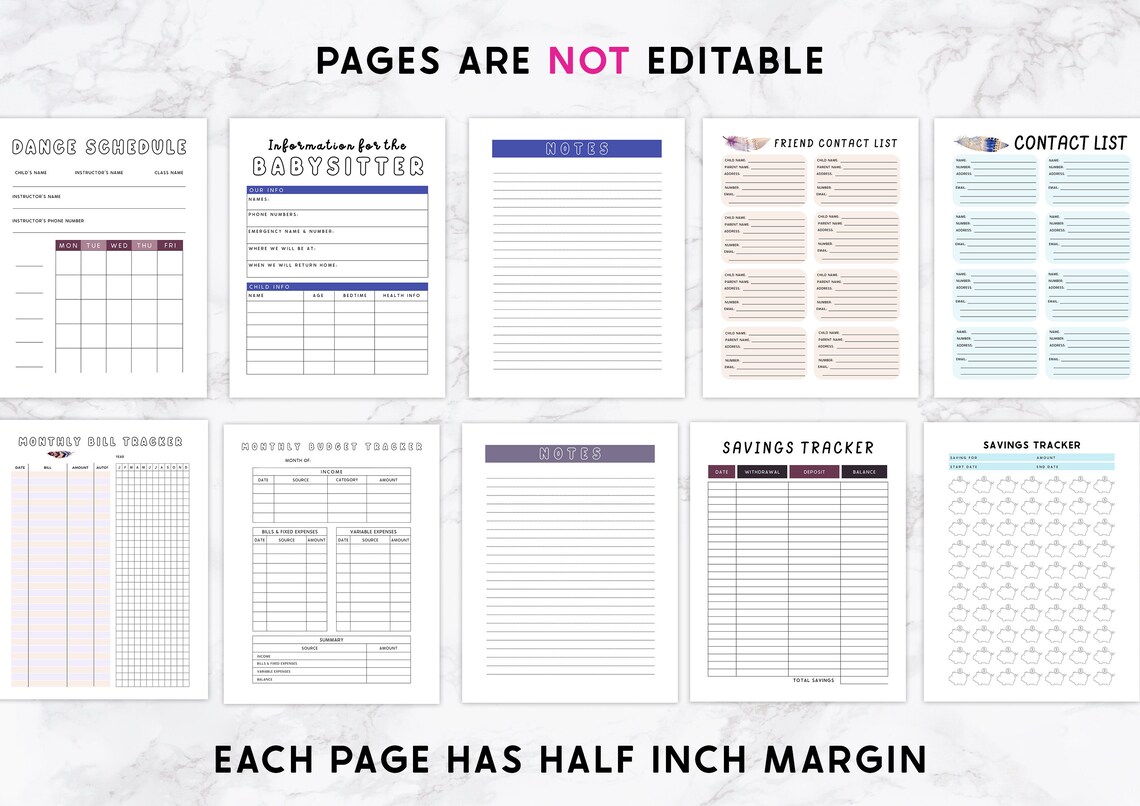 Printable Household Planner Ultimate Family Planner Boho - Etsy