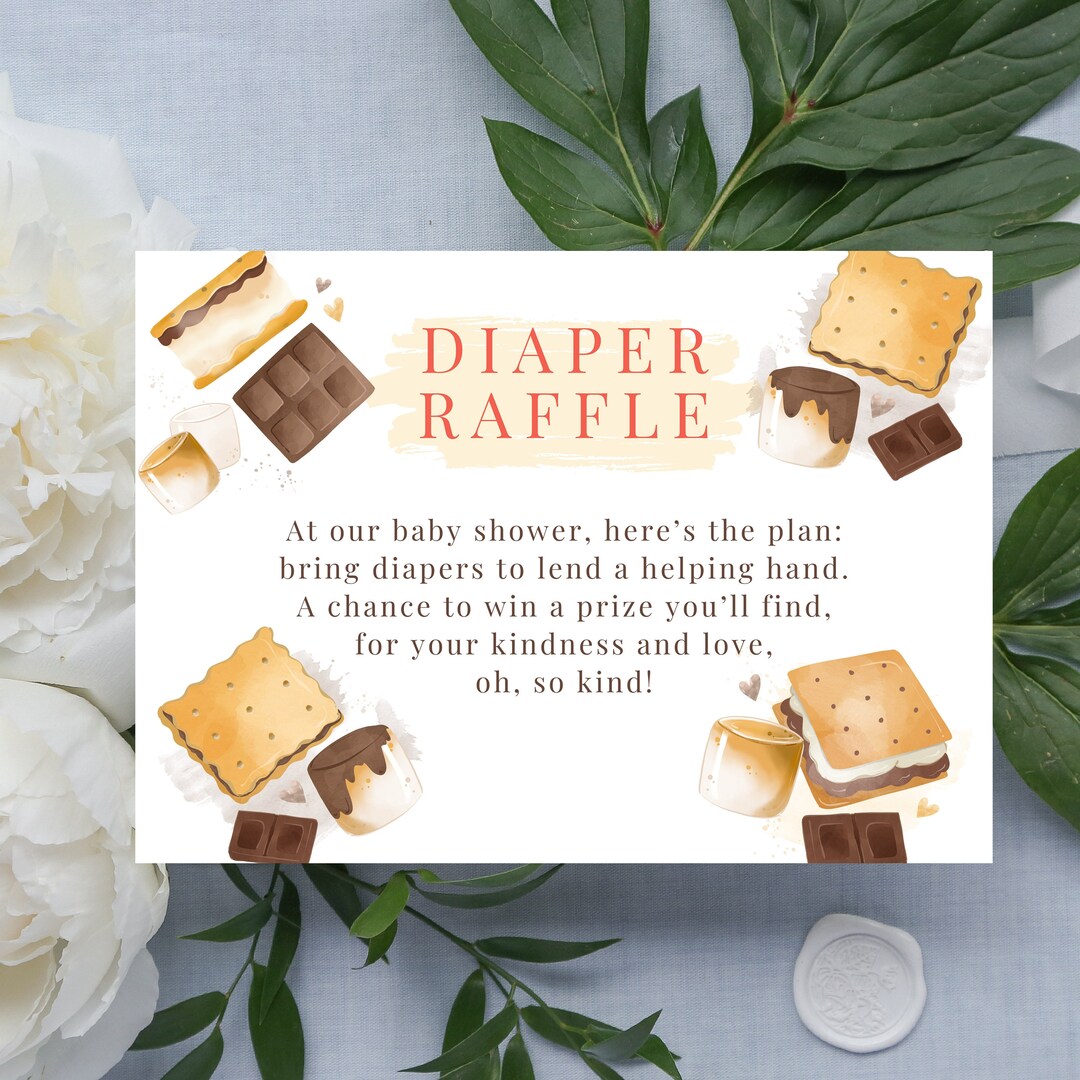 Diaper Raffle Message Diaper Raffle Baby Shower Table Sign and Card, Editable Invitation ...