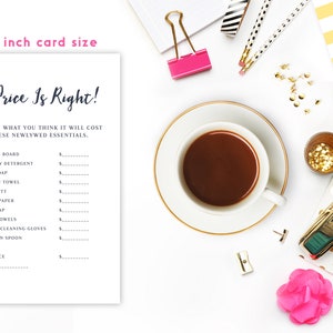 Printable Price is Right Bridal Shower Game, Modern Minimal Couple's ...