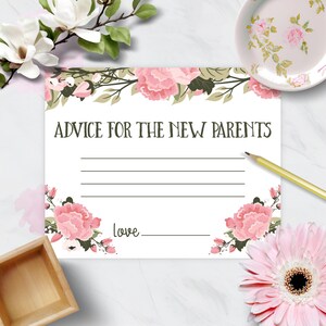 Advice for New Parents Card, Baby Shower Advice Cards, Well Wishes for ...