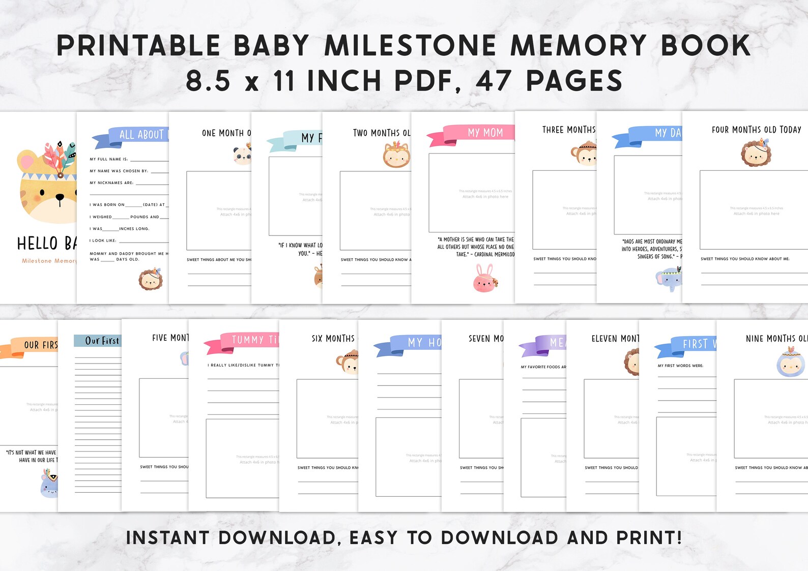 Printable Baby Book Woodland Animal Baby Book Printable Baby Etsy