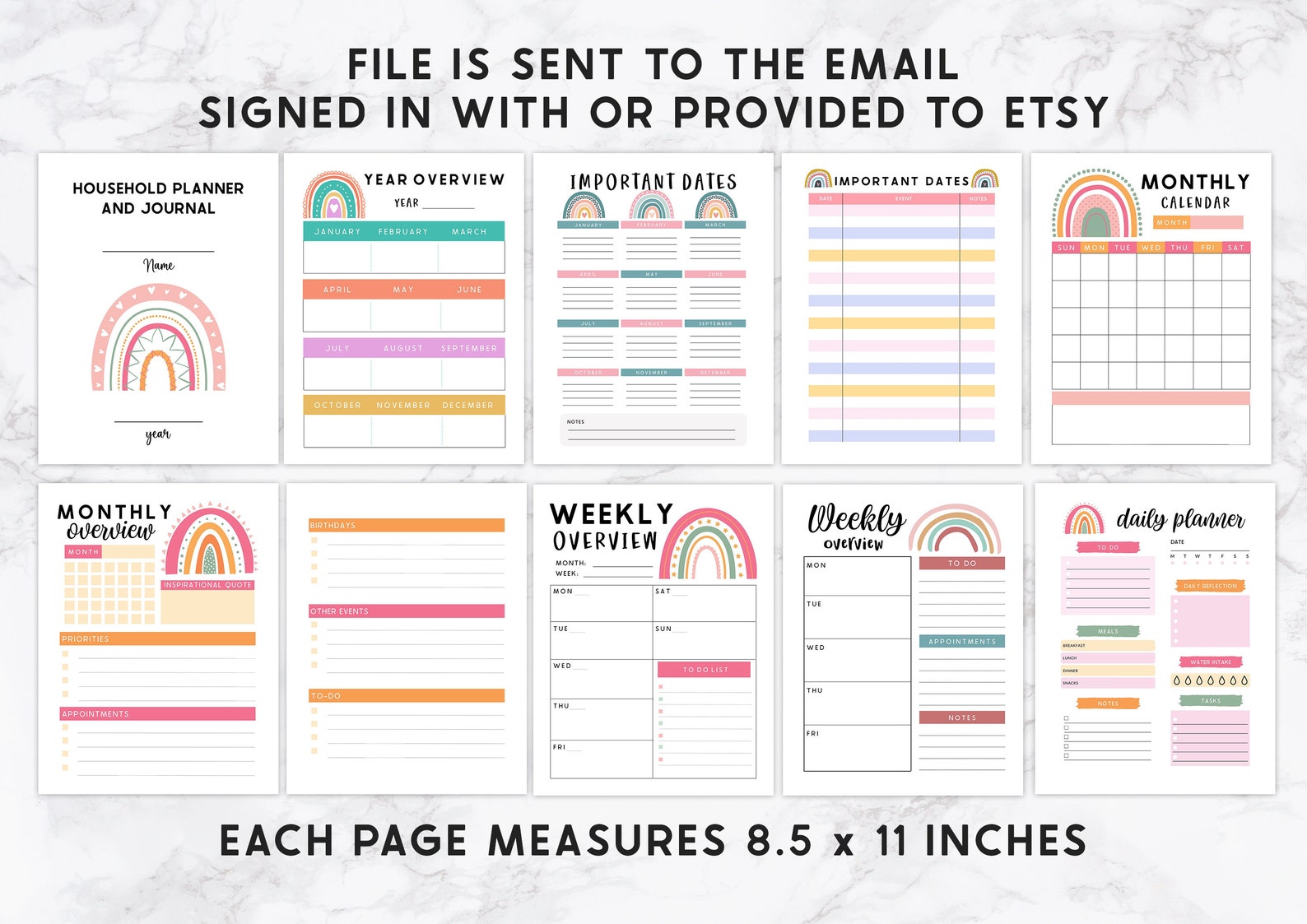 Printable Household Planner Ultimate Family Planner Busy Mom - Etsy