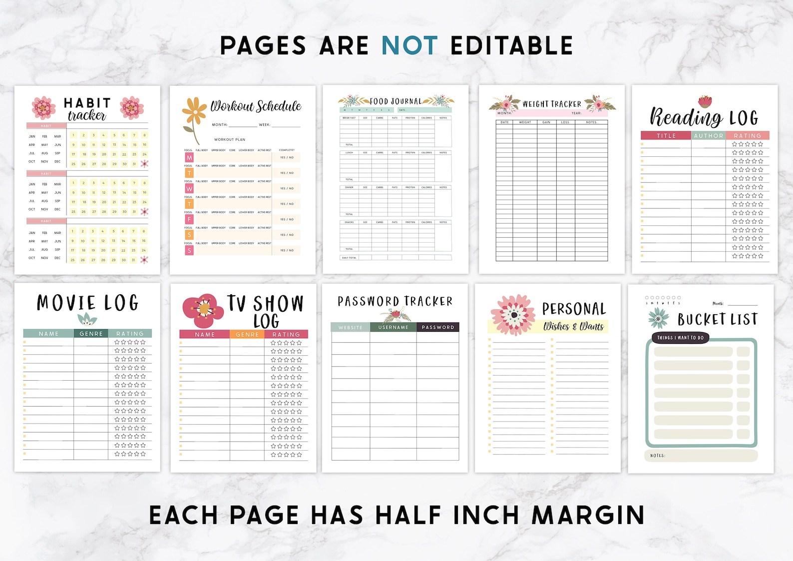 Printable Household Planner Ultimate Family Planner Floral Etsy