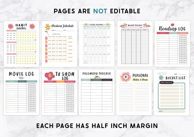 Printable Household Planner Ultimate Family Planner Floral - Etsy