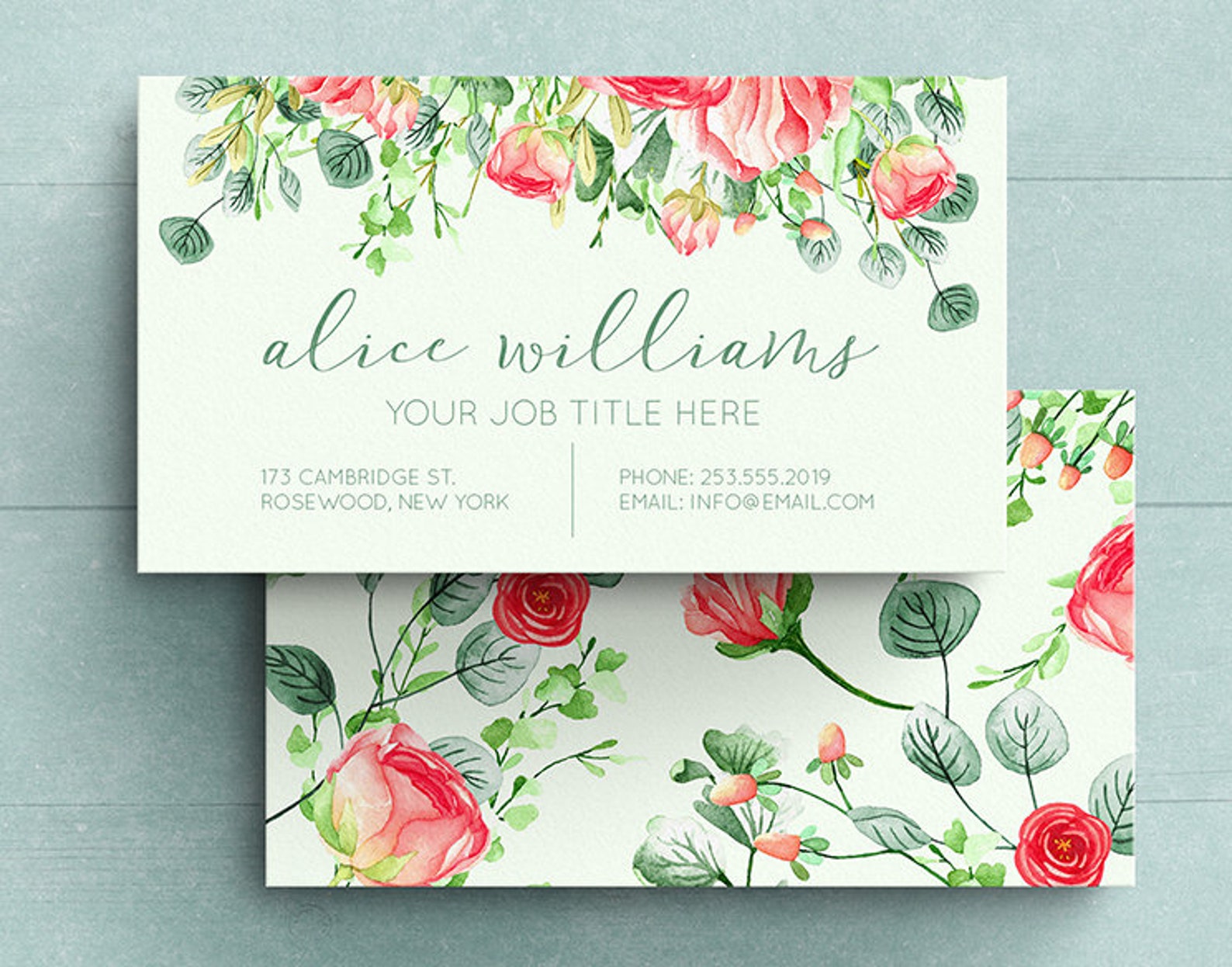 Floral Business Card Florist Event Planner Wedding Etsy