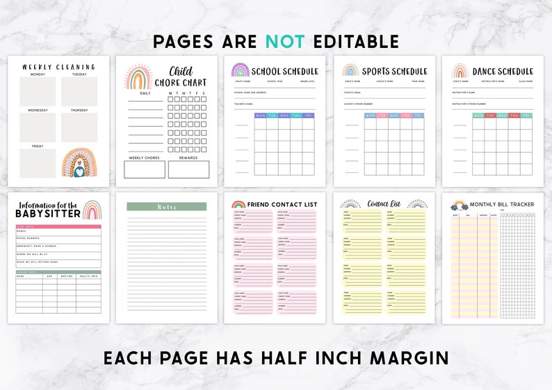 Printable Household Planner Ultimate Family Planner Busy Mom - Etsy