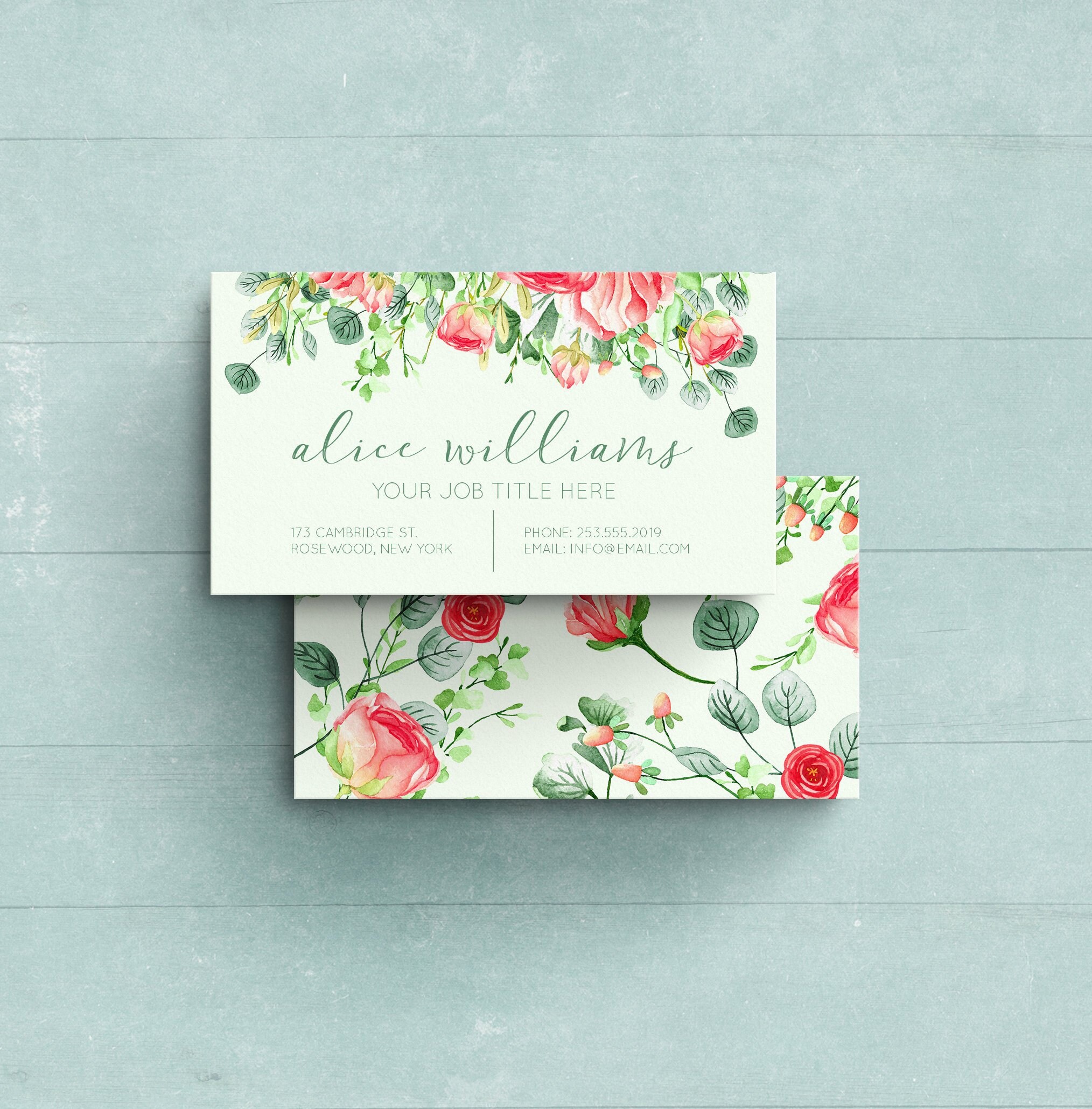 Floral Business Card Florist Event Planner Wedding Etsy