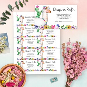 Llama Diaper Raffle Ticket, Baby Shower Fiesta Game, Llama Baby Shower, Alpaca Baby Shower, Baby Shower Activity, Printable No. 1011 image 5