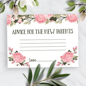 Advice for New Parents Card, Baby Shower Advice Cards, Well Wishes for ...