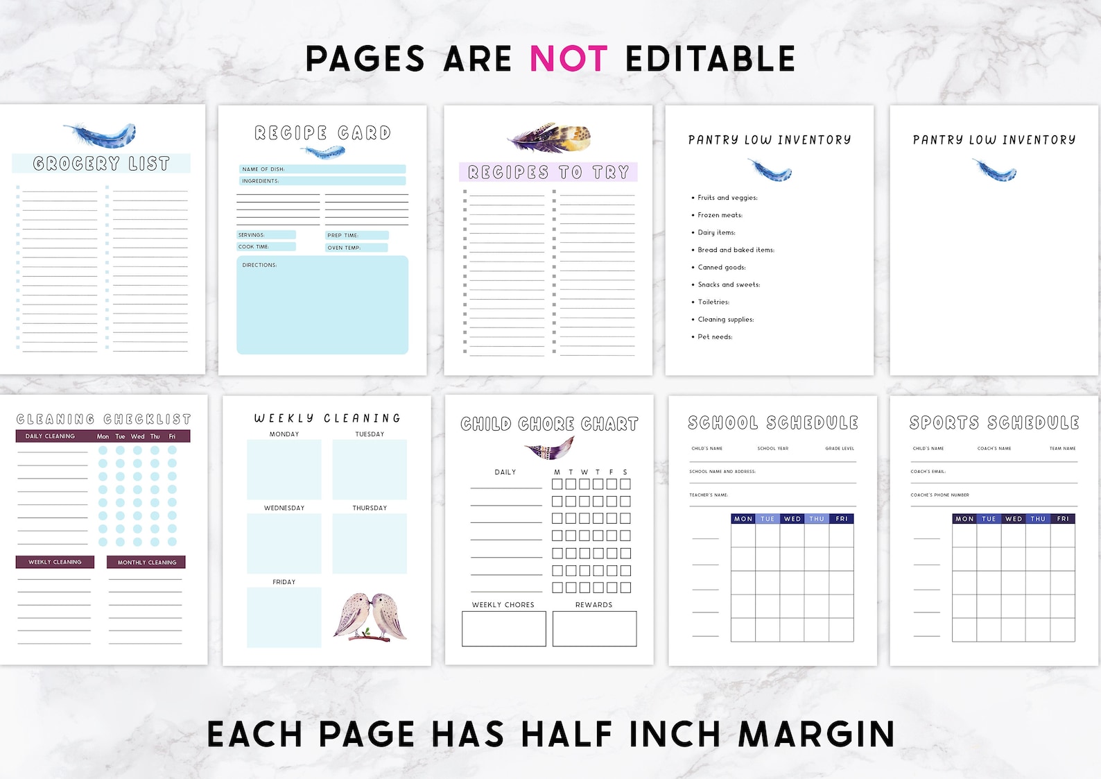 Printable Household Planner Ultimate Family Planner Boho - Etsy