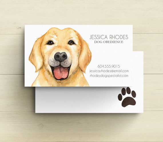 Cartes De Visite De Chien Carte De Visite Dentraineur De Etsy