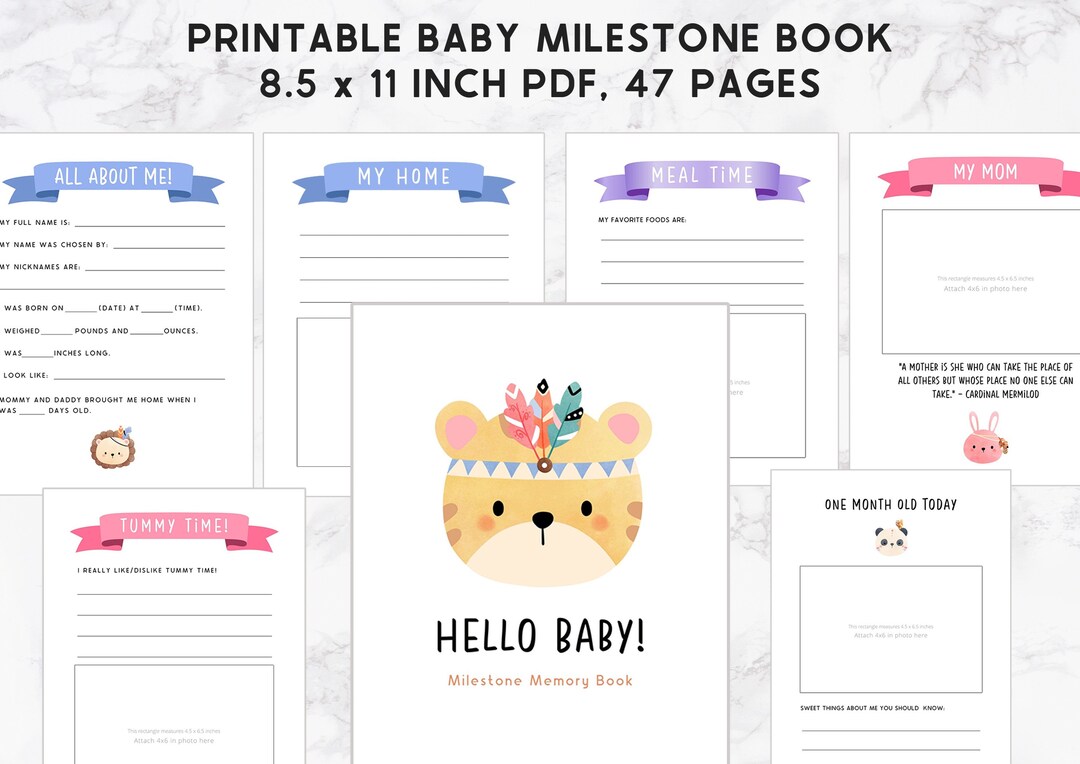 Printable Baby Book Woodland Animal Baby Book Printable Baby Etsy