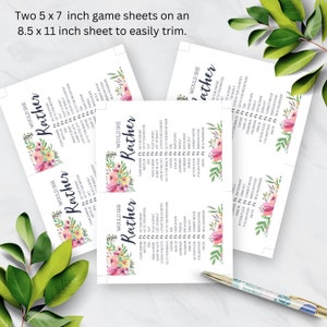 Would She Rather Bridal Shower Game, Floral Bridal Shower Game, Bridal Shower Activity, Bachelorette Party Game, Wedding, Printable No. 1018 image 2